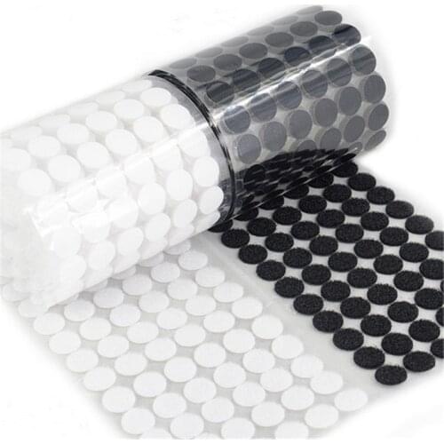 10mm 15mm 20mm Velcros Adhesive Strong Glue Sticker Tape Round Nylon Hook Loop Dots Self Adhesive Fastener Tape Dot Sticker
