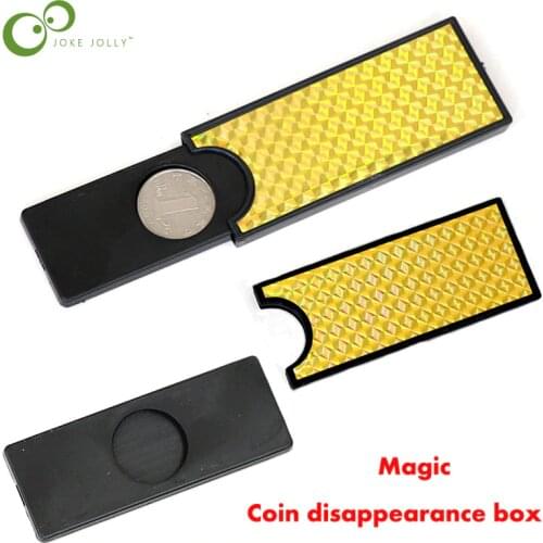 Coin Disappearing Box Magic props creative puzzle children magic toy Stage props Magician profession easy to do kids gifts LYQ
