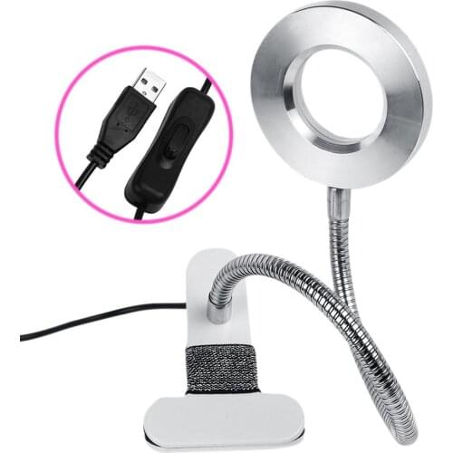 Hollow Round Adjustable Tattoo Lamp Clamp USB LED Beauty Makeup Illuminator Suitable for eyebrow tattoo, tattoo, manicure, etc