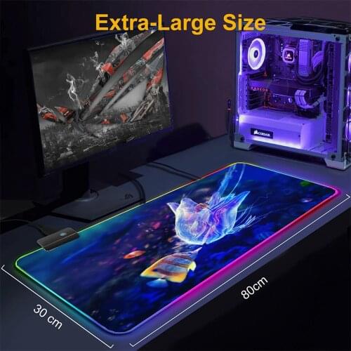Mairuige RGB Best-selling Game Accessories Underwater World Colorful LED Large Customizable Desk Waterproof Mouse Pad Xxl