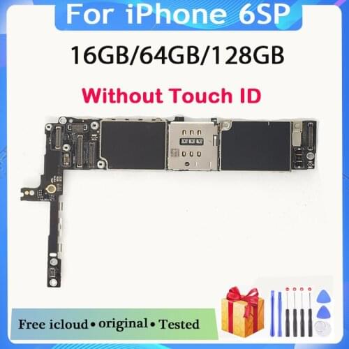 For iphone 6S Plus Motherboard without Touch ID,Original unlocked for iphone 6S Plus Logic board 16GB 64G 128G Good Tested Plate