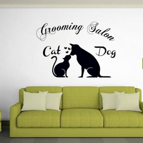 Pet Hospital Wall Decal Grooming Salon Dogs Cat Best Friend Animals Vinyl Wall Stickers Window Door Posters Mural Decor A436
