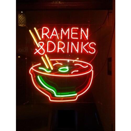 Neon Sign For Ramen drinks Glass Tube wine Commercial shop Beer Bar Pub Advertisement Sign Lighting Neon Signs For Home Bar Neon