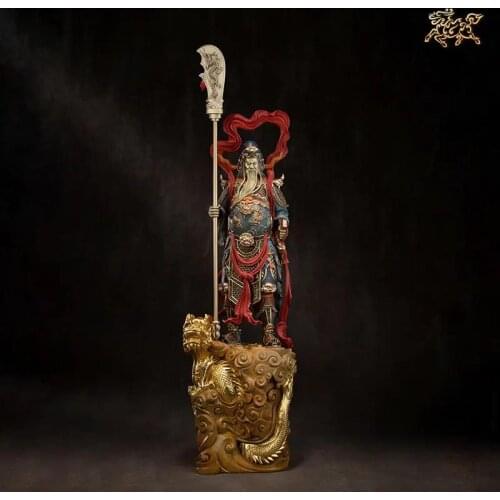 Huge Large HOME Shop Club BAR Company Patron saint TOP high grade GOOD LUCK God of wealth Dragon GUAN GONG Mammon Bronze statue