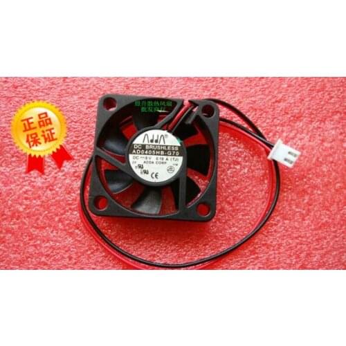The original ADDA 4010 AD0405HB-G70 DC5V 0.19A 40*40*10mm 2 line bearing fan switch