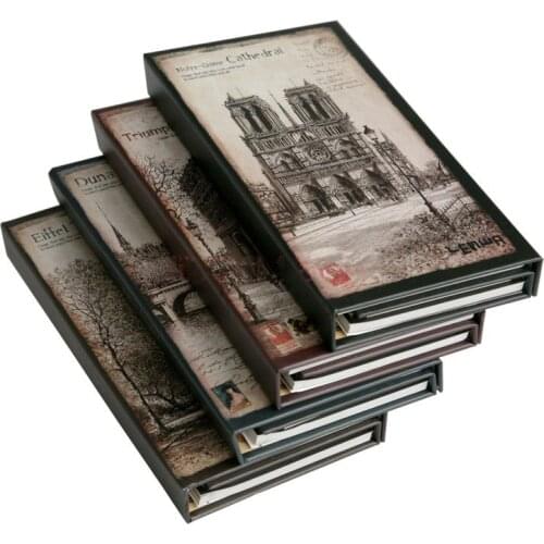 Creative Vintage Three Fold Notebook Classic Student Mini Fashion Pages Portable Notepad Diary Planner Memo Pad(Style Random)