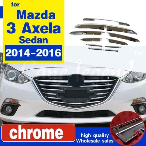 Front grille trims lane legend case for Mazda 3 Axela 2014-2019 ABS chrome 11pcs/set auto accessories 2015 2016 2017