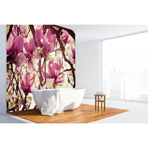Custom 3D Photo Wallpaper Pink Flower Bloom 3d Living Room Bedroom TV Background Wall Mural Wallpaper Home Decor Wall Sticker