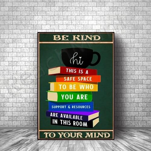 Be kind to your heart poster, book lover poster, love book love to read poster, book retro poster, librarian poster, library art