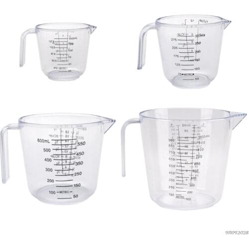 Clear Plastic Measuring Cup with Scale Measurement Stackable Flour Sugar Water Measure Jug Kitchen Baking Cooking Tool Wholesale