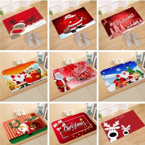Christmas Flannel Carpet Outdoor Doormat Santa Mat Ornament Christmas Decoration for Home Xmas Gift Navidad Happy New Year 2022