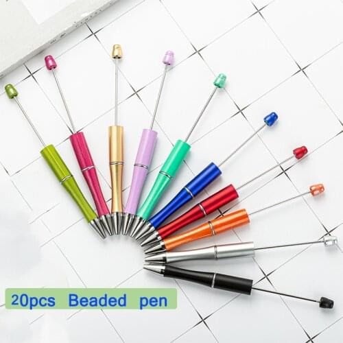 20pcs Bead Pen Gift For Guest Add A Bead Jewelry Ball Pen Decorative Beaded Gift DIY Party Favor Birthday Present