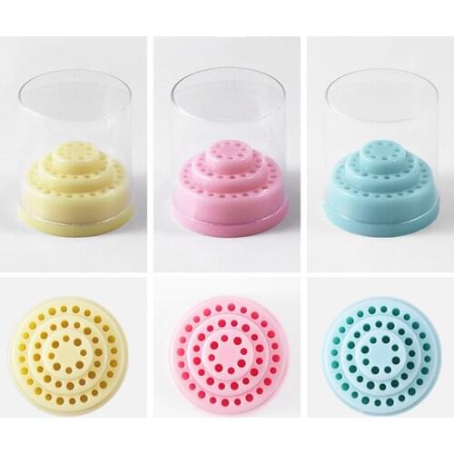 48 Hole Nail Art Grinding Drill Bits Storage Box Electric Manicure Machine Sanding Heads Container Large Bits Display Base