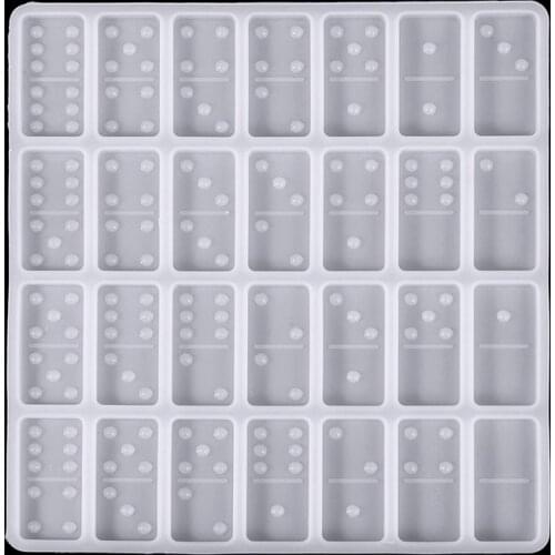 New Silicone Dominoes Pai Gow Shaped Mold For DIY Crystal Resin Craft Making Home DIY Dominoes Tools 28 Holes