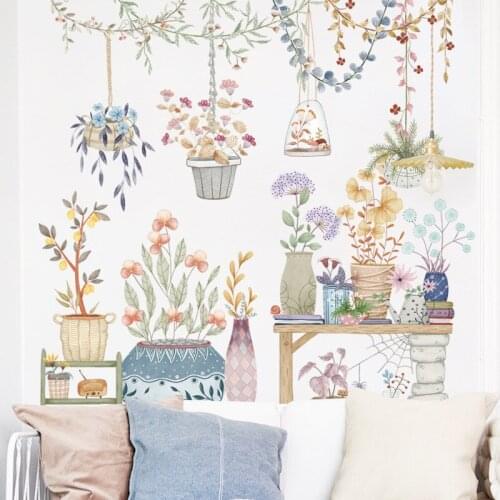 Nordic Vase Wall Stickers for Living room Bedroom Wall Decor Removable PVC Wall Decals Room Decor Wall Decoration DIY Home Decor