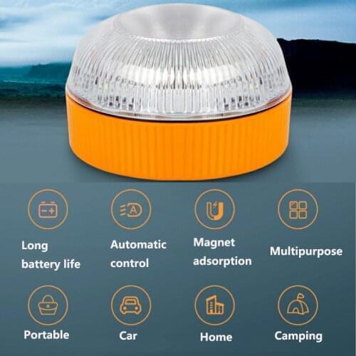 LED Emergency Light Magnetic Automatic Flash Light Car Ceiling Barricade Light Warning Light Fog and Haze White Light Outdoor