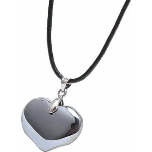 Terahertz Heart Pendant Natural Quartz Minerals Crystal Healing Reiki Gemstones Jewelry Decoration Gifts