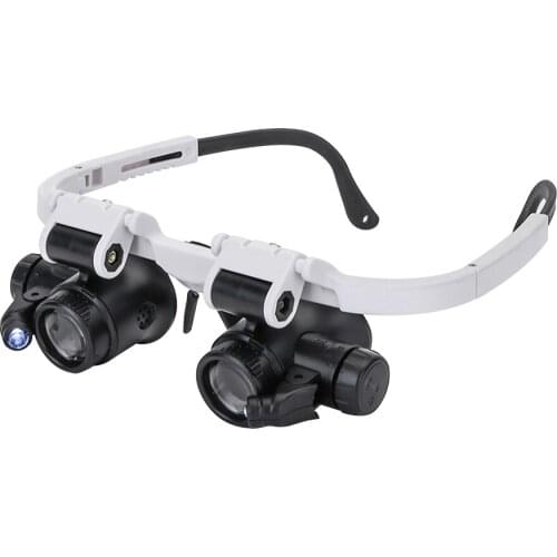 8X/15X/23X Jeweler Watchmaker With LED Light Magnifying Glass Telescopic Headband Magnifier Glasses Reading Loupes Eyewear