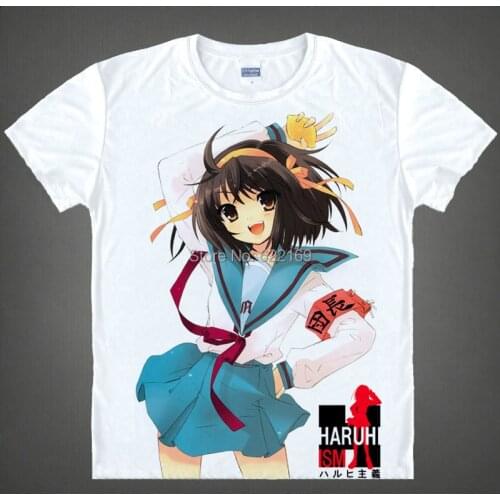 Coolprint Japanese Haruhi Suzumiya anime t-shirt anime Kyon cotton shirt Cosplay christmas halloween Costumes anime clothing