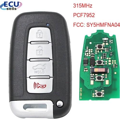 4 Button Replacement Remote Key Fob 315MHz for Hyundai Kia 2011-2017 FCC ID : SY5HMFNA04