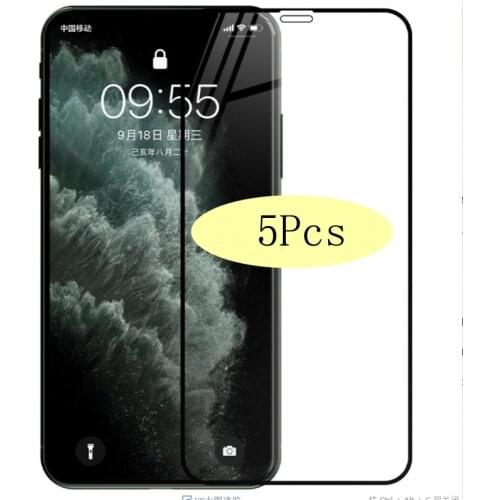 5Pcs Full Cover Tempered Glass For iPhone XS XR 11 12 Pro Max Screen Protector Film For iPhone 6 6s 7 8Plus X 5 5S SE Protective
