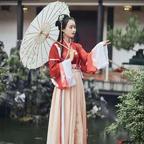 Female Festival Outfits Folk Dance Hanfu for Women Vintage Retro Fairy Chinese Traditional Dress Embroidery Teen Girls Clothing