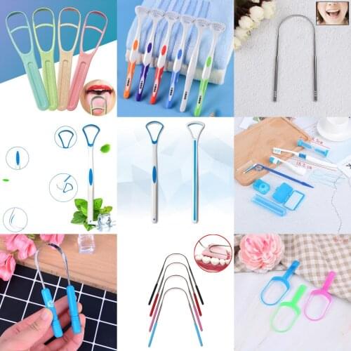 1/3pc Soft Double-sided Tongue Cleaning Tooth Tongue Scraper Toothbrush Scraping Tongue Cleaner Tool Oral Hygiene Dental Care