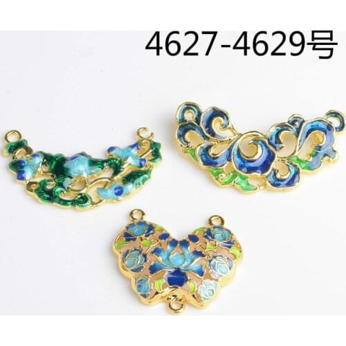10pcs/lot Cute flower pendant hair alloy enamel heart Charm DIY accessories of earring apparel Ear Studs tag Jewelry