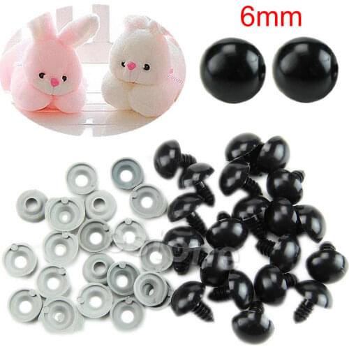 20pcs 6-20mm Black Plastic Safety Eyes For Teddy Bear/Dolls/Toy Animal/Felting