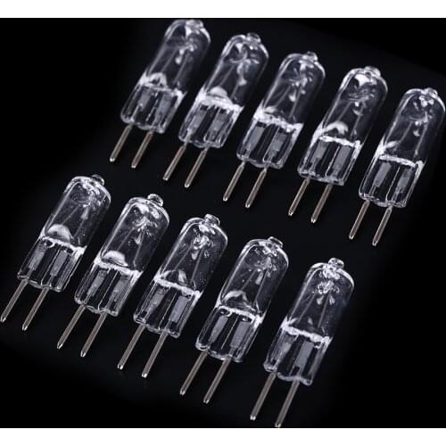 5pcs/lot Halogen Lamp Beads G5.3 220V 35W 50W Halogen Bulbs Crystal Light Machine Work Lamp Yellow Light Color Clear Bulbs