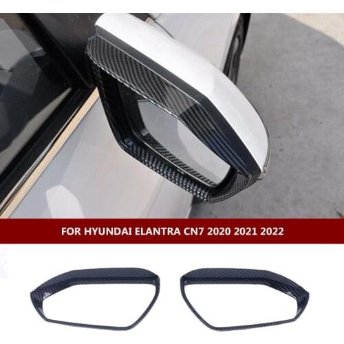 ABS For Hyundai Elantra CN7 2021 2022 Accessories Car Rearview Mirror Block Rain Eyebrow Frame Panel Cover Trim Car Styling