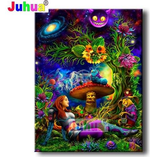 Cartoon Girl Wonderland Psychedelic Full Square/Round Drill 5d Diamond Painting Diy Diamond Embroidery Mosaic Mushroom Gift