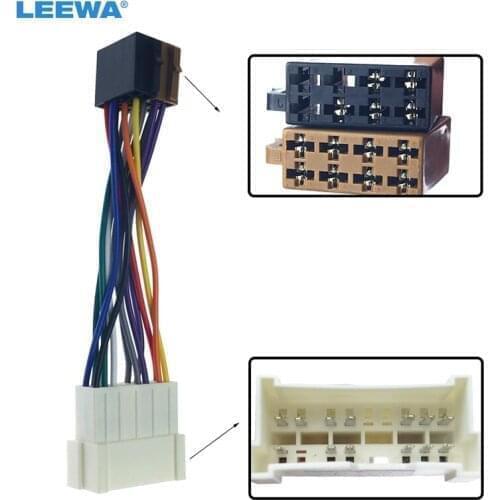 LEEWA Car Stereo Audio Conversion Wire Plug Adapter For Hyundai KIA to ISO CD Radio Wiring Harness Original Head Units Cable