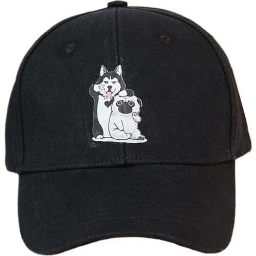 2021 Cotton new style fashion joker two dogs Casquette Baseball Cap Adjustable Snapback Hats for men and women 89