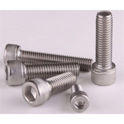 10PCS M6 Stainless Steel Cylinder Head Hex Socket Screw Cup Head Bolt M6*50/55/60/65/70/75/80mm