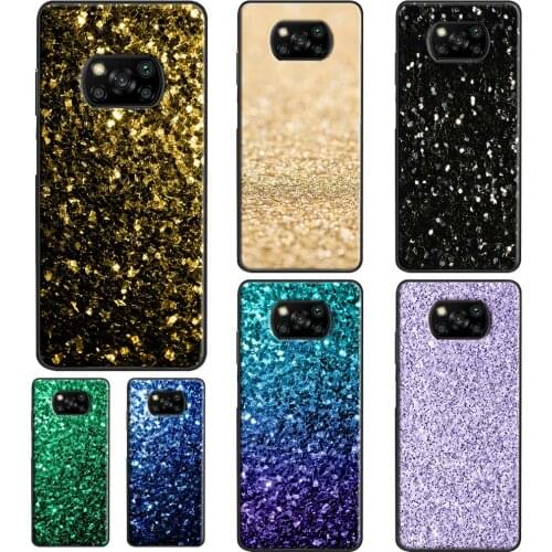 Aqua Blue Rainbow GLITTER SPARKLES For POCO F3 F1 F2 M3 X3 Pro Phone Case For Xiaomi Mi 11 Lite Ultra 10T Pro Mi Note 10 Lite
