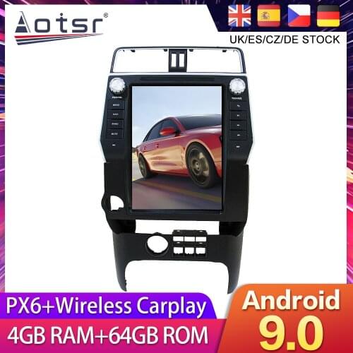 For Toyota Land Cruiser Prado 2018-2020 Tesla styel Android 9 Car DVD GPS Navigation Radio AutoStereo Multimedia Palyer HeadUnit