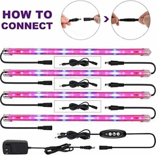 4PCS Adjustable Grow Light Combination Full Spectrum Flower Plant Phytolamp 45W LED Bar Strap Light Seeds Cultivation Fitolampy