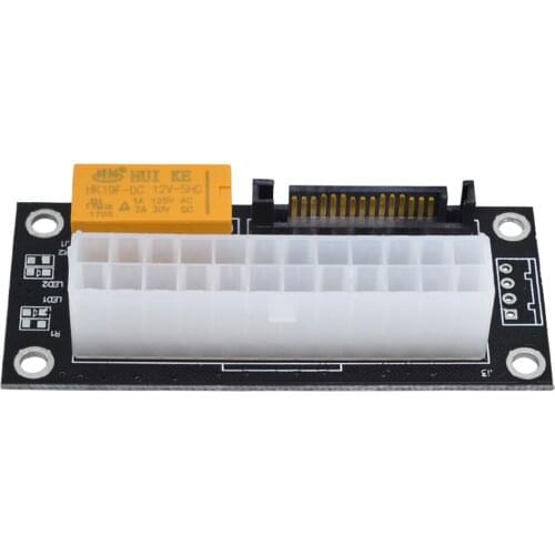 Hot Sale 24Pin Multi Power Supply Adapter 4Pin/SATA Dual Power Supply Connector Synchronous Boot Card Board for BTC Miner Risers