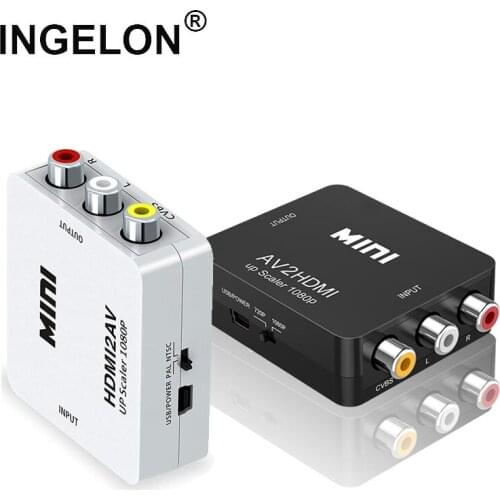 Ingelon HDMI to VGA Converter AV RCA Splitter 1080P Audio VGA2AV/CVBS Adapter For PC to HD TV Convert Projector Freeshipping