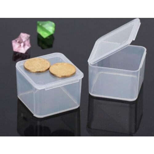 Small Square Transparent Plastic Boxes Finishing Container Packaging Storage Box 4*4*2.8CM 1pc