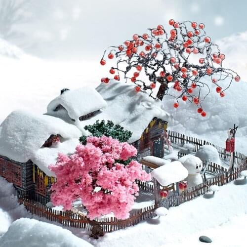 Diy Doll House Miniature Dollhouse Kit Assemble House Toys Metal Model Building Winter Snow Town Best Collection New Years Gift