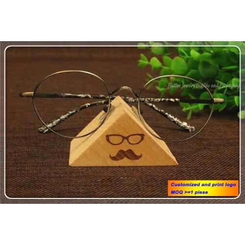 Fashion Wooden Triangle Sunglass Display Stand Eyeglass Holder Organizer Glasses Showing Rack Shwcase