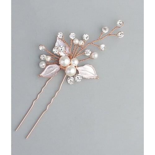 MOGAKU Fashion Handmade Hair Sticks for Bridal Wedding Party Headwear Women Pearl Decoration Hair Combs Crystal Accessories Girl