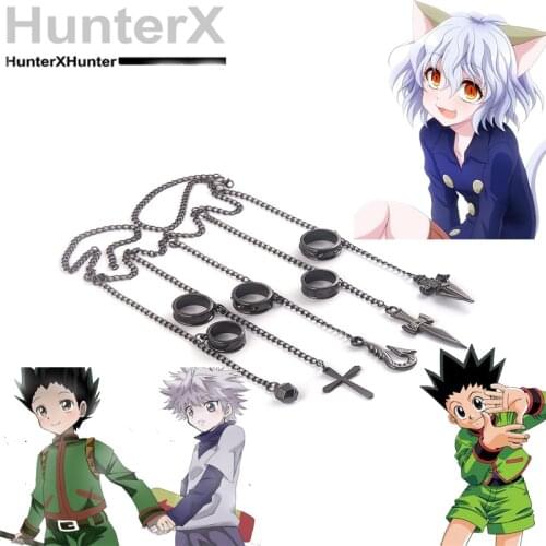 Cartoon Hunter x Hunter Rings Kurapika Figer Cosplay Costume Jewelry Rings Metal Prop Pendant For Men Women Boy Girl Gift