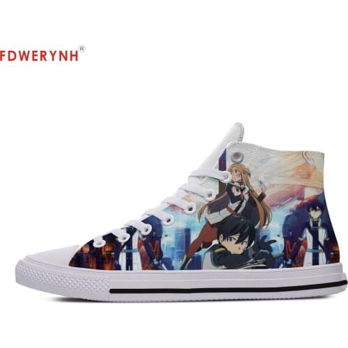 Man Casual Shoes Sword Art Online Asuna Kirito Kirigaya Kazuto SAO Cosplay Anime Zapatillas Couple Footwear
