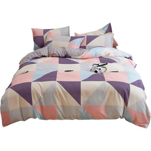 Brushed Four-Piece Set All Cotton Pure Cotton 100 Thickened Beddings Quilt Cover Sheet Quilt Twill Quilt Cover Three-Piece Set 4