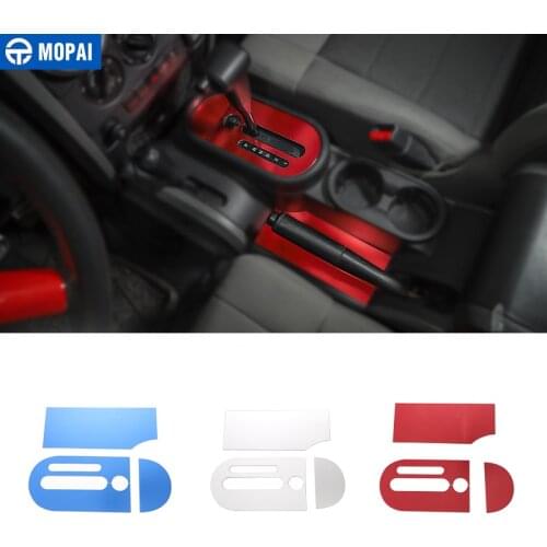 MOPAI Car Gear Shift Knob Panel Trim Cover Stickers for Jeep Wrangler JK 2007-2010 Interior Decoration Car Accessories Styling