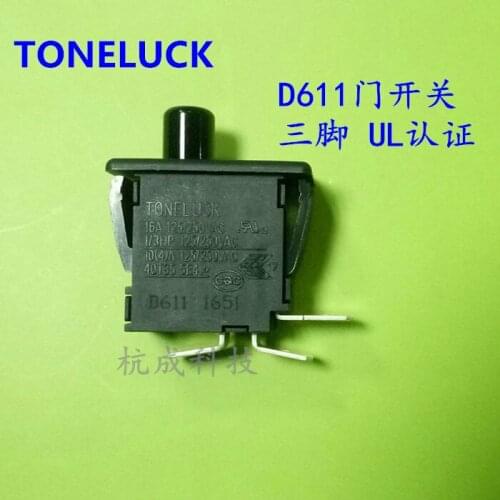 Original new 100% refrigerator door switch D611 16A 125/250VAC 3pin limit switch