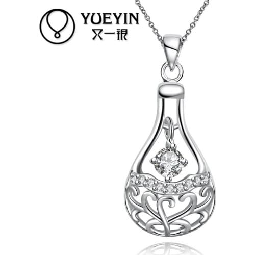 New style silver plated Crystal pendant necklace for women jewelry beauty Rhinestone red blue orange stone